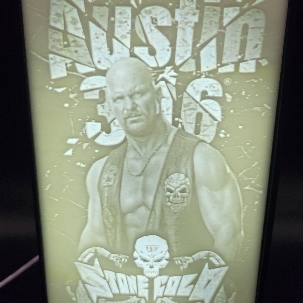 Stone Cold Steve Austin 3:16 WWF WWE Lithopane Box 7x4.5x2 inches